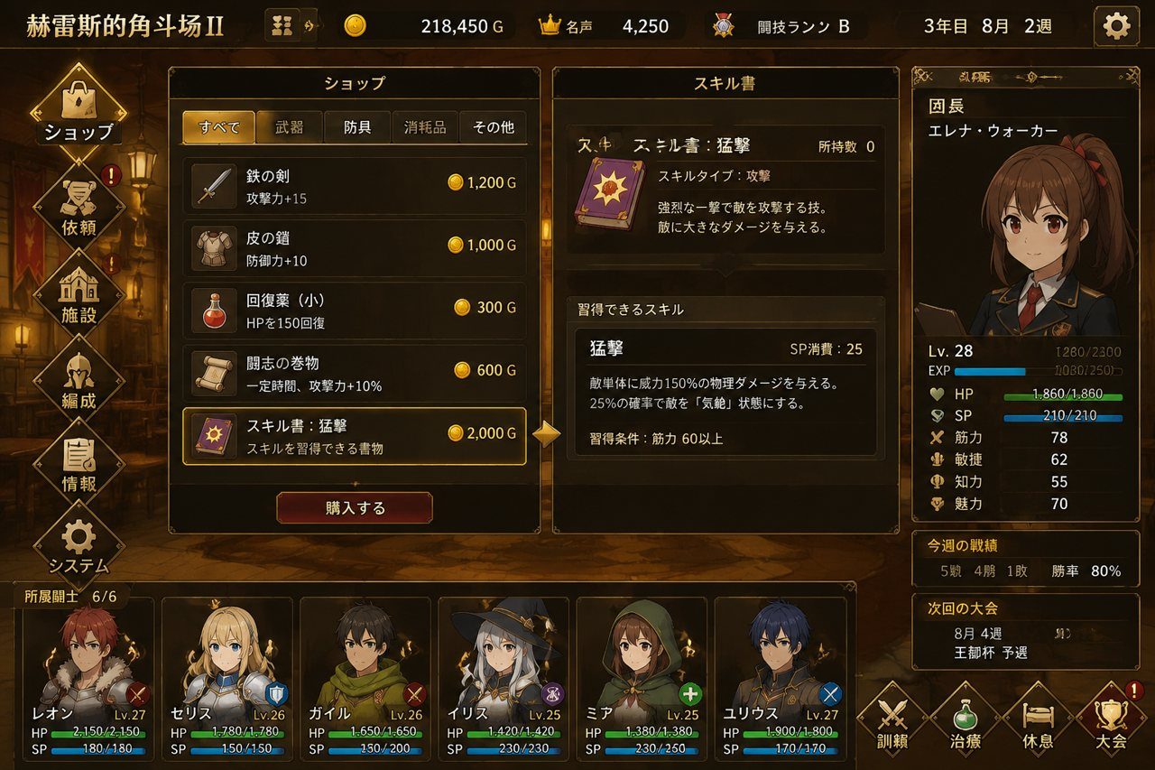 赫雷斯的角斗场Ⅱ 操作界面 演示图 6