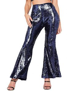 High Waisted Sequin Bell Bottoms Plus Size