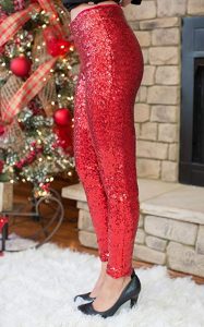 Red Sequin Pants for Plus Size Women