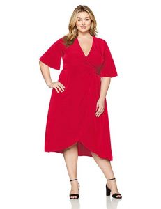 Red Plus Size Wrap Dress