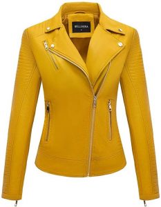 Yellow Bikers Jacket Plus Size